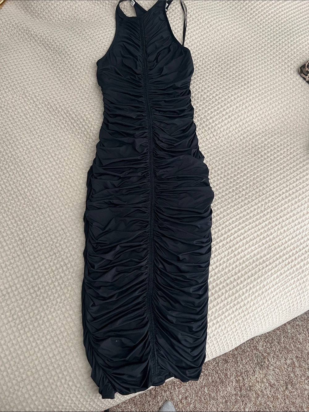 A.L.C. Black Ruched Maxi Dress